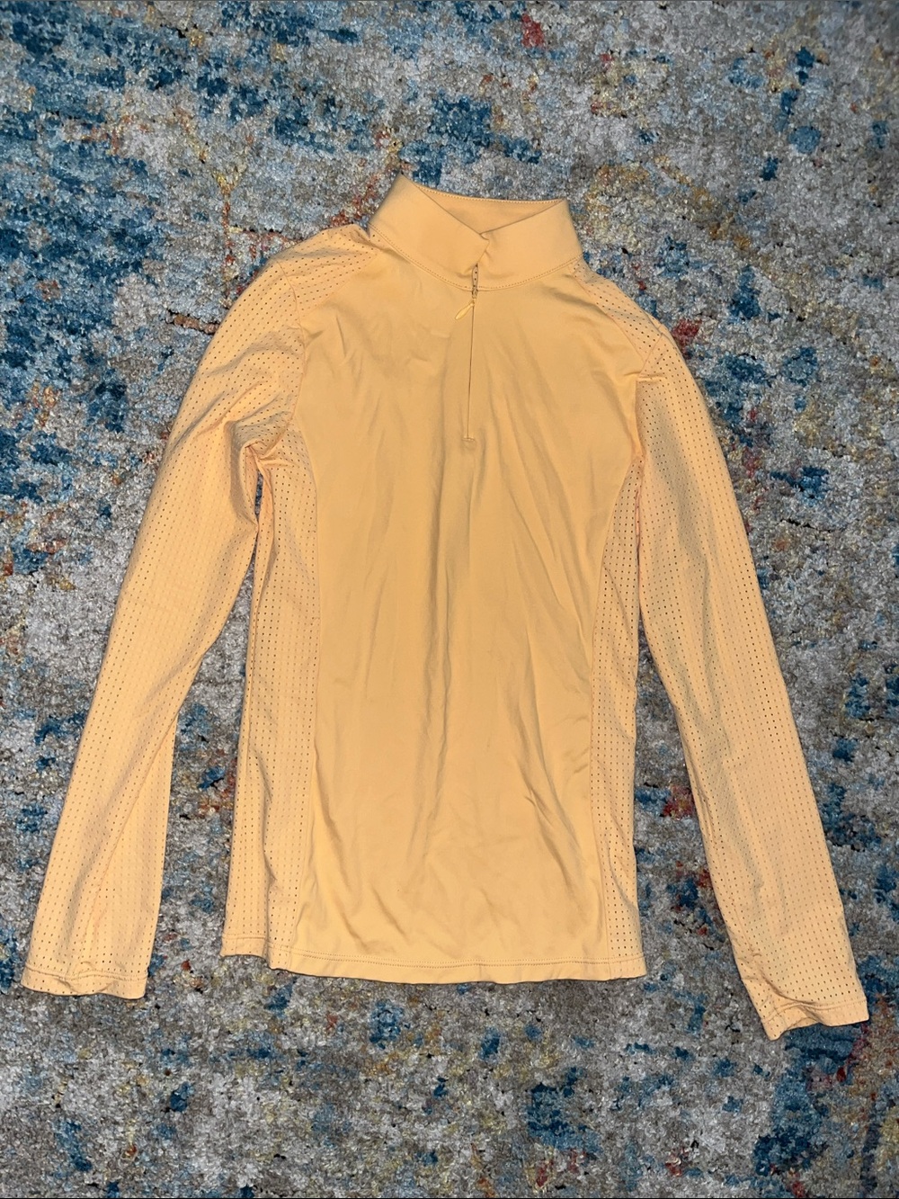 Girls' light orange Long-Sleeve Half-Zip Active Top